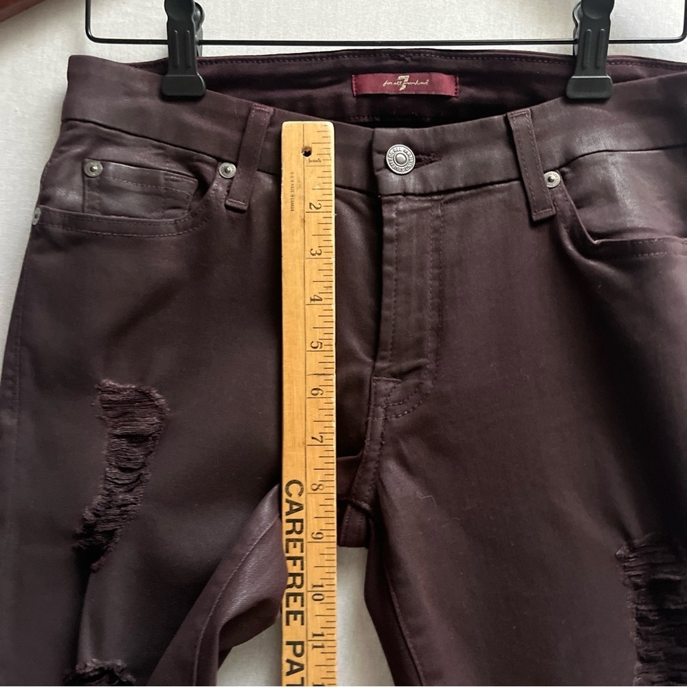 7 For All Mankind Distressed Skinny Jeans Sz 27 - Picture 10 of 12